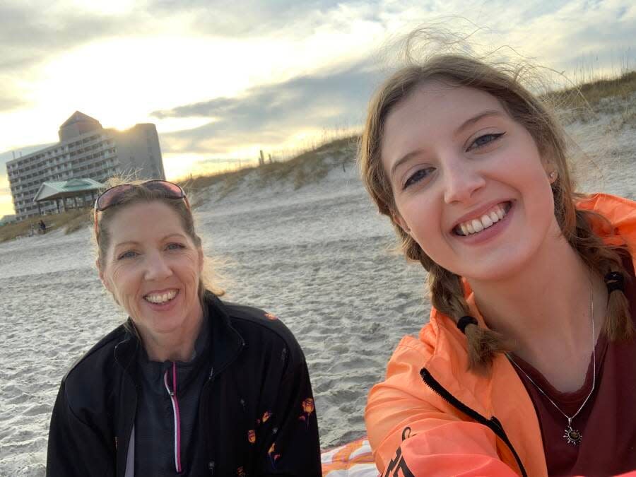 Rachel Knowles, right, poses with her mother, MaryAnn Breault. Knowles is organizing a tennis tournament in memory of her mother to raise money for domestic violence survivors.