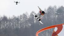 <p>USA's Redmond Gerard flies high in the Men's Slopestyle qualification at Phoenix Snow Park.</p>