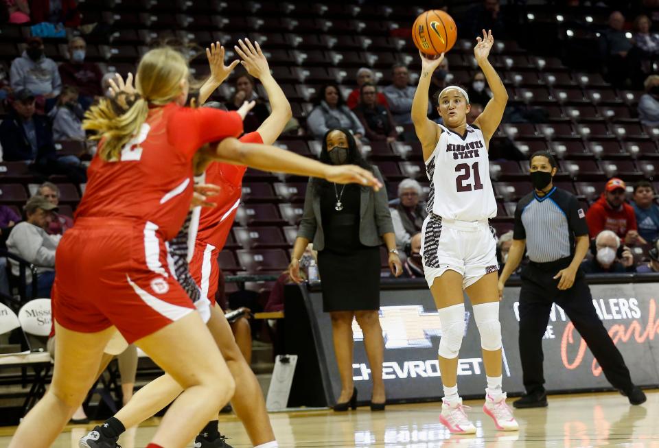 Sydney Wilson, of Missouri State, during the Lady Bears 66-46 win over Bradley at JQH Arena on Thursday, Jan. 20, 2022.