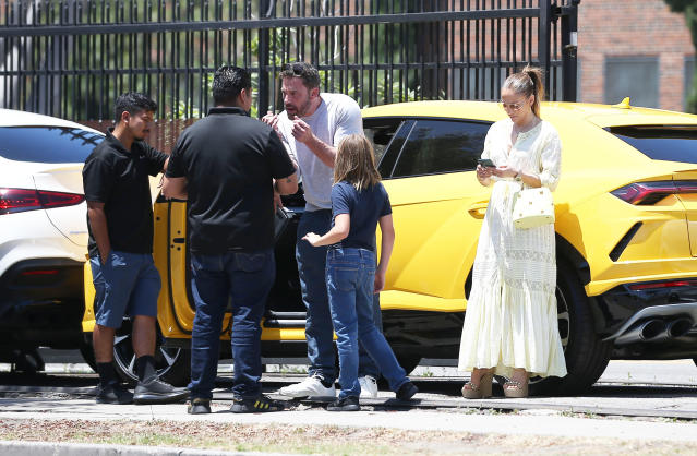Samuel Affleck, the ten-year-old son of Ben Affleck, backed a Lamborghini into another vehicle during the Test drive.