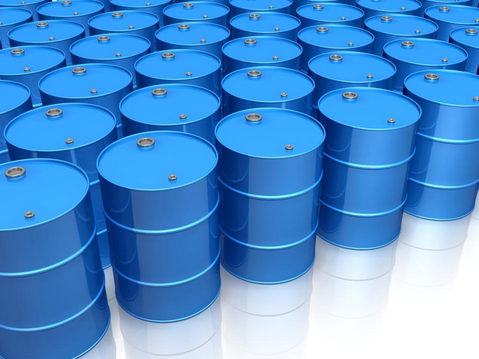 Oil barrels.