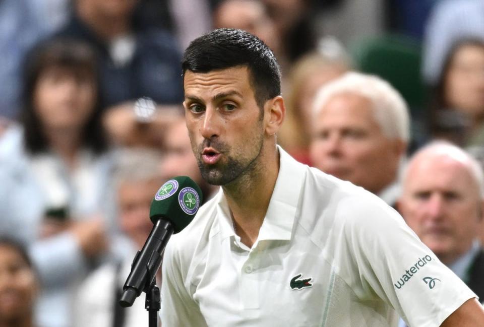 Djokovic wished the Wimbledon crowd a ‘goooood’ night after reacting to boos on Centre Court (Getty Images)