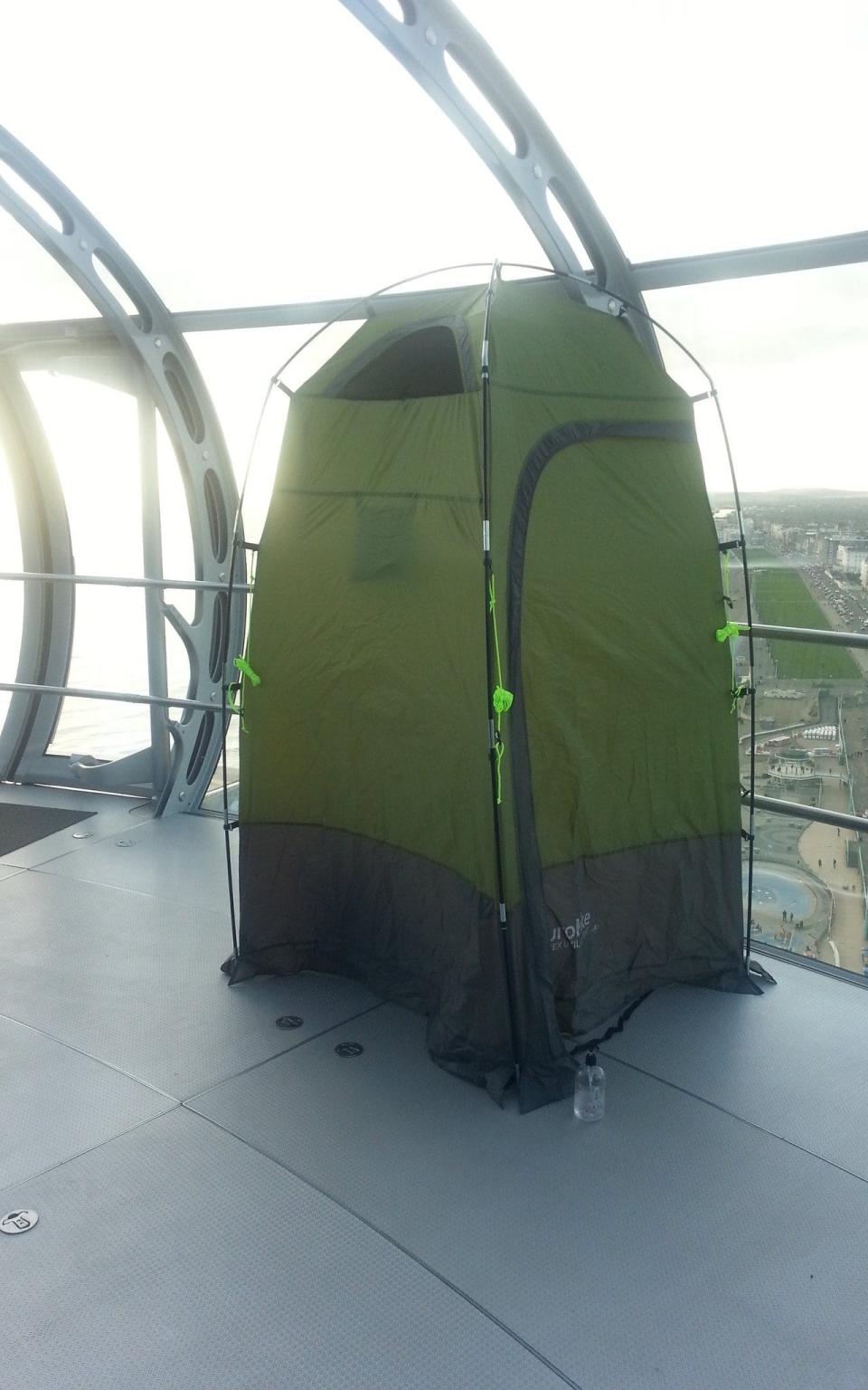 Visitors at Brighton's i360 faced having to use a temporary 'toilet tent' after attraction became stuck