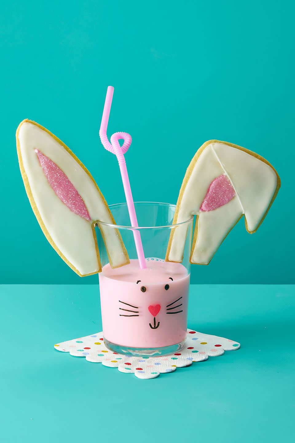 Bunny Ear Cookies and Strawberry Milk