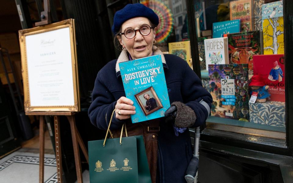'I don’t have any access to the Internet, so I rely on bookshops': Patricia Falconer, 75, was one of the first customers of the day - Rii Schroer