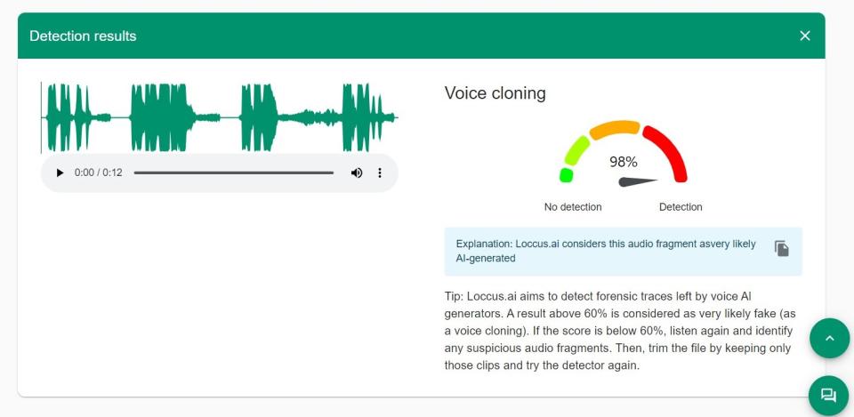 <span>Screenshot of the Loccus.ai detection result interface, taken on May 9, 2024. </span>