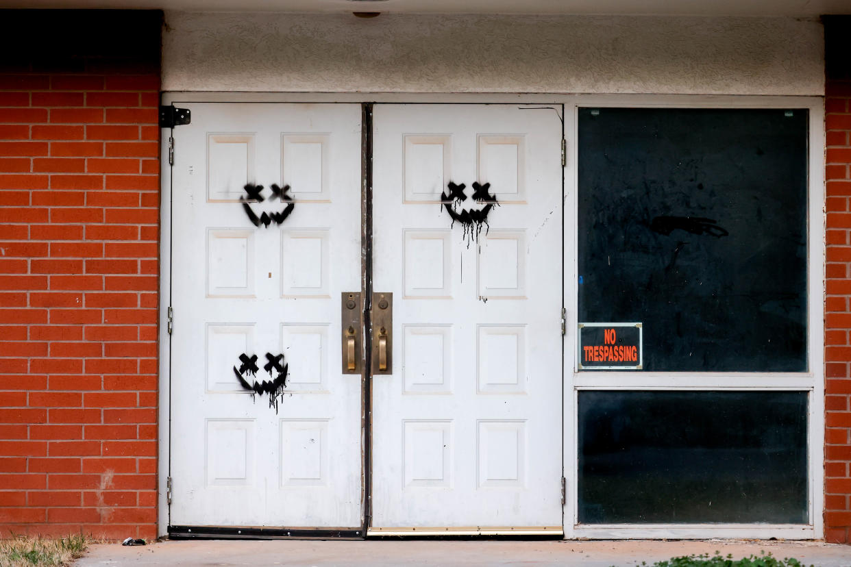 An entrance at New Life Village, 1300 E Ayers in Edmond, is pictured March 6.