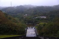 Baoshan second reservoir can be seen with a low water level in Hsinchu, Taiwan