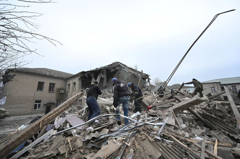 Russian missile attack on hospital in Vilniansk