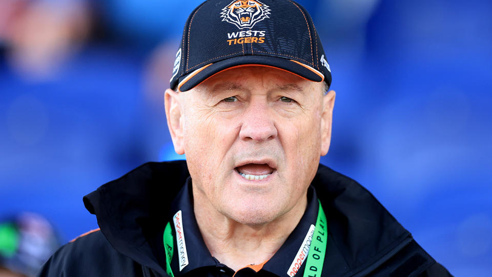 Tim Sheens, pictured here during a Wests Tigers game.