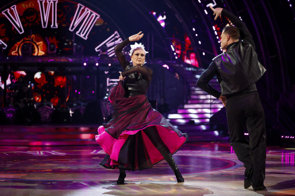 Angela Rippon CBE and Kai Widdrington have faced the dance off twice. (BBC)