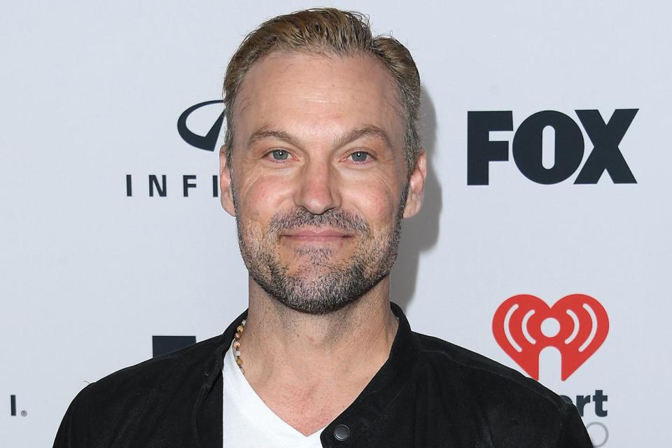 <p>Steve Granitz/FilmMagic</p> Brian Austin Green poses at the 2023 iHeartRadio Music Awards