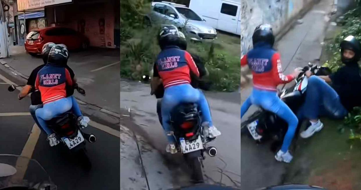 La impactante persecución en moto que terminó con la risa de un policía. Foto Cpatura de video YouTube vía Gcm M. Teixeira