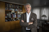 United Nations High Commissioner for Refugees, UNHCR, Filippo Grandi, poses for a photo before an interview with The Associated Press at the European headquarters of the United Nations in Geneva, Switzerland, Wednesday, Aug. 17, 2022. Grandi said Europe's embrace of millions of Ukrainians who fled Russia's invasion showed that it's possible to welcome large numbers of asylum-seekers, and the approach should be replicated to receive those fleeing other nations. (AP Photo/Renata Brito)