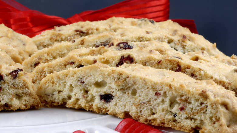 Biscotti on tray