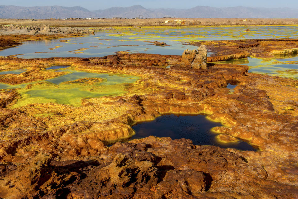 Acid pools in Africa that look like a Martian landscape