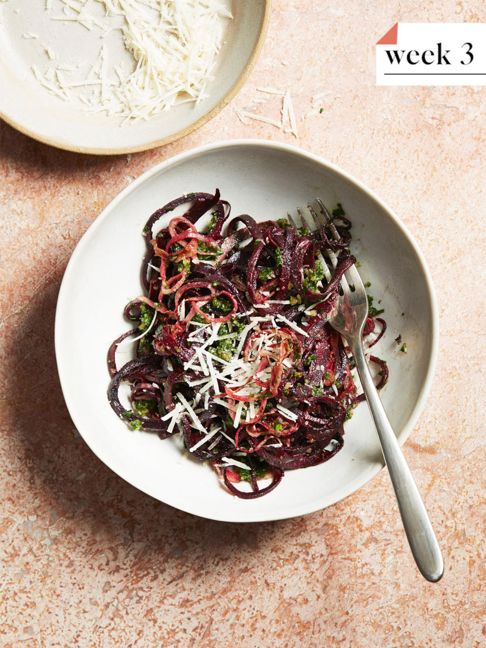 Beet Noodles with Parsley Pesto and Parmesan