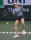 Mar 15, 2019; Indian Wells, CA, USA; Elina Svitolina (UKR) during her semifinal match against Bianca Andreescu (not pictured) in the BNP Paribas Open at the Indian Wells Tennis Garden. Mandatory Credit: Jayne Kamin-Oncea-USA TODAY Sports