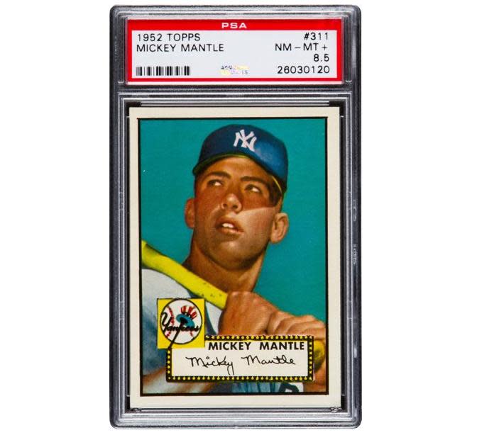 This 1952 Topps Mickey Mantle card sold for over $1M at a recent auction. (Heritage Auctions)