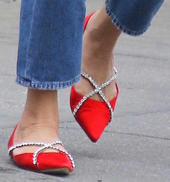 A closer look at Brooke Shields Jimmy Choo Genevi flats. - Credit: AbacaPress / SplashNews.com