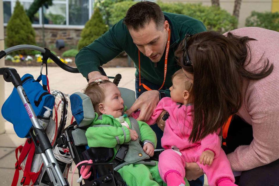 Courtesy of Blythedale Children’s Hospital Dan and Marija Sparano with daughters Nina and Emma