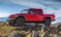 <p>Arriving midway through 2019, at long last, is <a rel="nofollow noopener" href="https://www.caranddriver.com/jeep/gladiator" target="_blank" data-ylk="slk:Jeep's Wrangler-affiliated pickup truck;elm:context_link;itc:0;sec:content-canvas" class="link ">Jeep's Wrangler-affiliated pickup truck</a>. Officially named the Gladiator, the mid-size segment’s newest member looks like a Wrangler with a pickup bed, but is so much more than that. The frame is all-new and optimized for truck duty, and Jeep ensured the Gladiator could do real truck things, including tow up to 7650 pounds and carry 1600 pounds of stuff in its bed. It is, of course, designed to excel off-road, and includes large off-road tires, a sturdy suspension, and advanced four-wheel-drive systems. While a diesel-powered V-6 will arrive eventually, only a gasoline V-6 will be available when this truck-‘ute launches. Our ranking of the Gladiator will have to wait until we drive it, but the truck is too important not to mention here.</p>