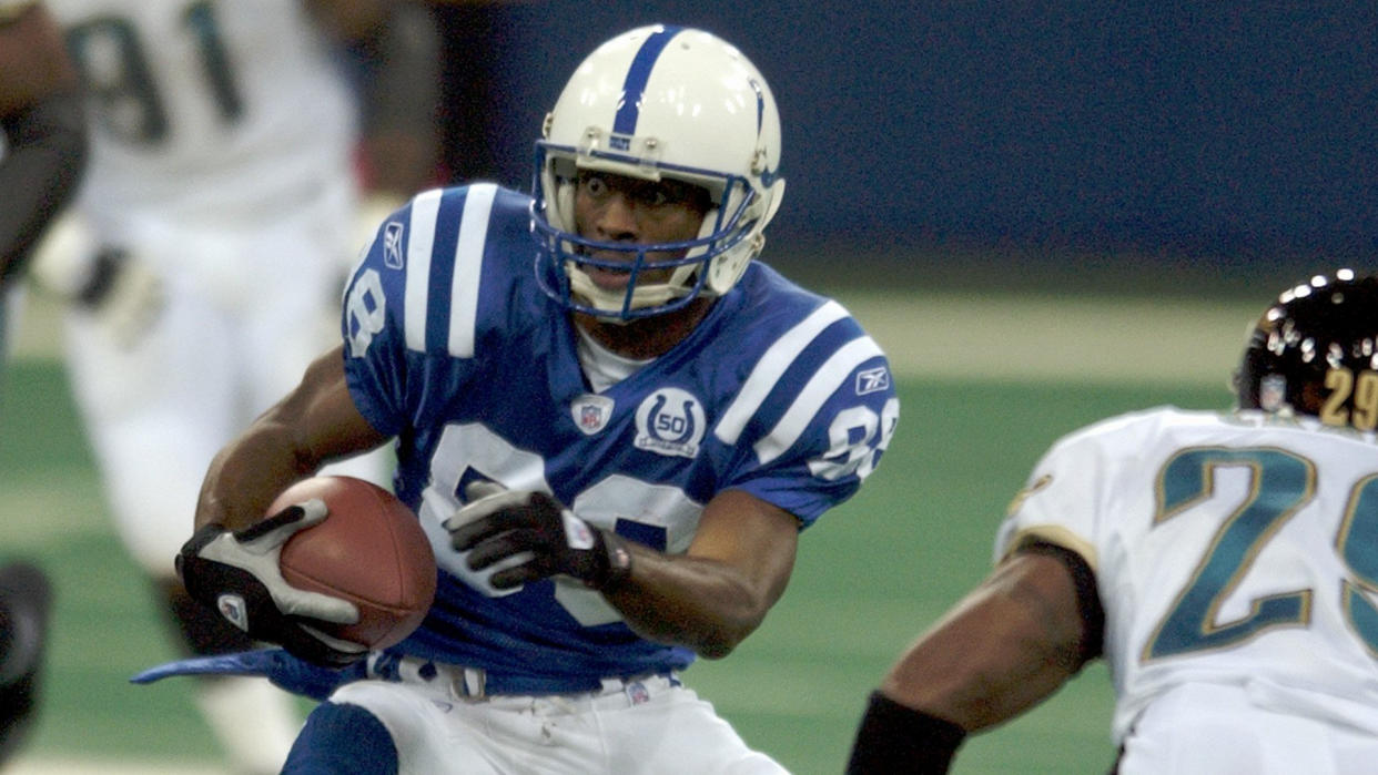 Mandatory Credit: Photo by Darron Cummings/AP/Shutterstock (6435942a)HARRISON CRAFT Indianapolis Colts wide receiver Marvin Harrison, left, makes a move on Jacksonville Jaguars cornerback Jason Craft in the third quarter in Indianapolis, .