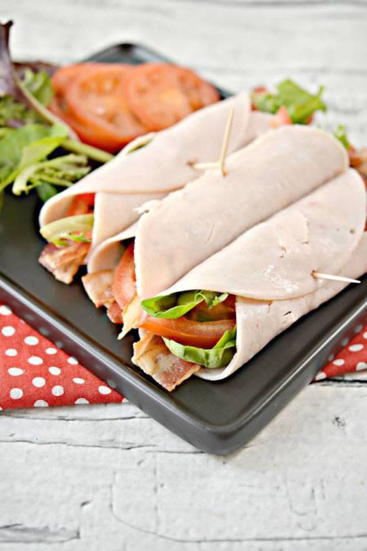 <p>Kimspired Diy</p><p>Everyone loves a great BLT, and this one is easier on your waistline.</p><p><strong>Get the recipe:</strong><a href="https://kimspireddiy.com/keto-wraps-best-low-carb-turkey-blt-wrap-recipes-keto-sandwiches-healthy-ideas-tasty-keto-turkey-roll-ups/" rel="nofollow noopener" target="_blank" data-ylk="slk:Keto Turkey BLT Wraps;elm:context_link;itc:0;sec:content-canvas" class="link rapid-noclick-resp"> <strong>Keto Turkey BLT Wraps</strong></a></p>