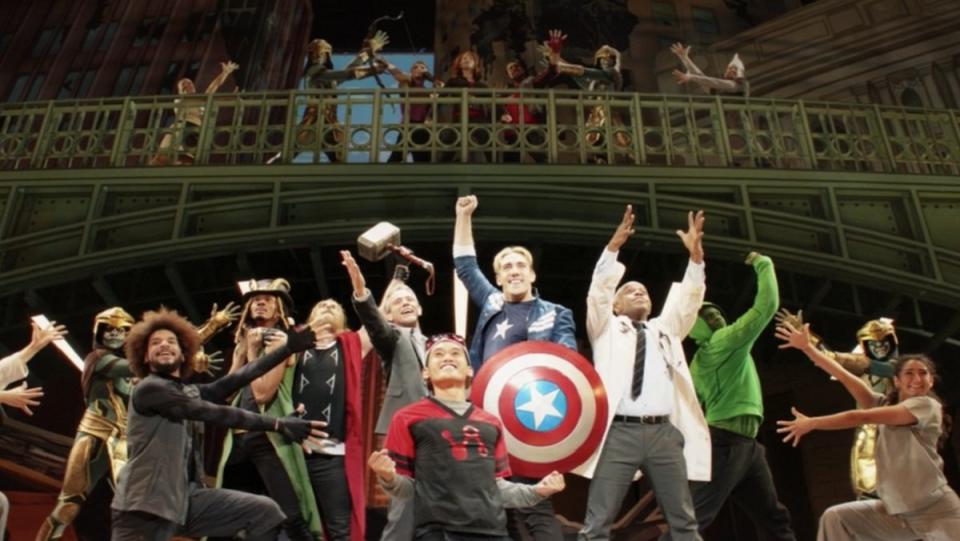 The "Avengers" perform "I Can Do This All Day" from Rogers: The Musical from Hawkeye.