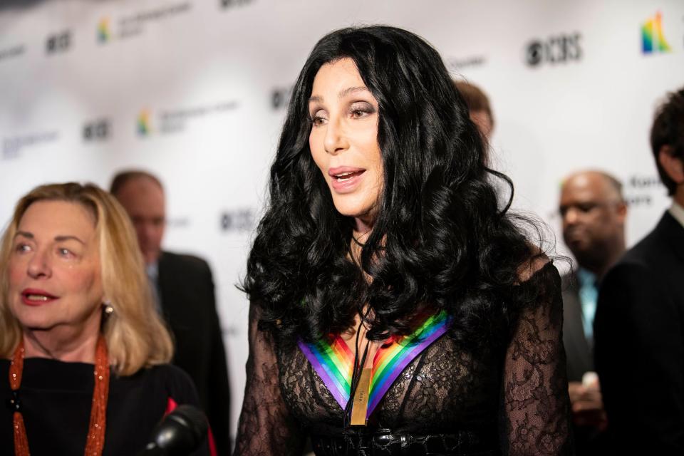 Dec 2, 2018; Washington, DC, USA;  Oscar-winning actress and singer Cher was among the awardees of the 2018 Kennedy Center Honors.  Mandatory Credit: Hannah Gaber-USA TODAY ORIG FILE ID:  20181202_sal_usa_1246.JPG