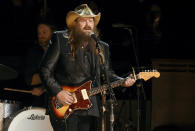 FILE - Chris Stapleton performs at the 50th annual CMA Awards in Nashville, Tenn., on Nov. 2, 2016. Stapleton will perform at this year’s New Orleans Jazz & Heritage Festival. (Photo by Charles Sykes/Invision/AP, File)
