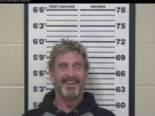 John McAfee mugshot