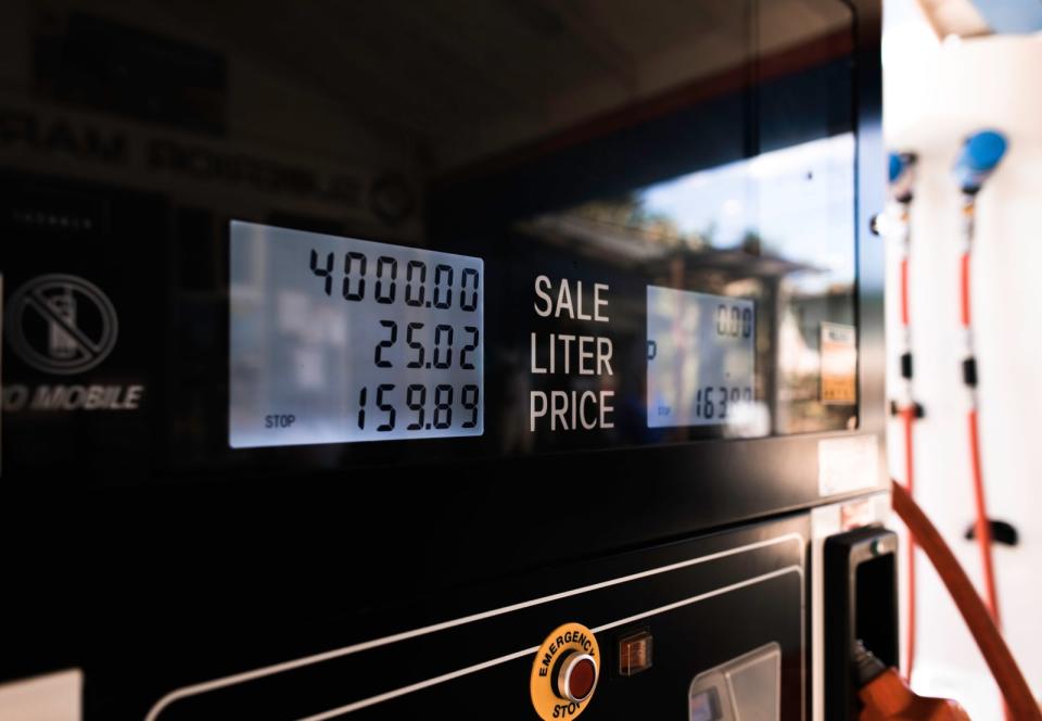 Petrol Station Kiosk Showing Price of Fuel