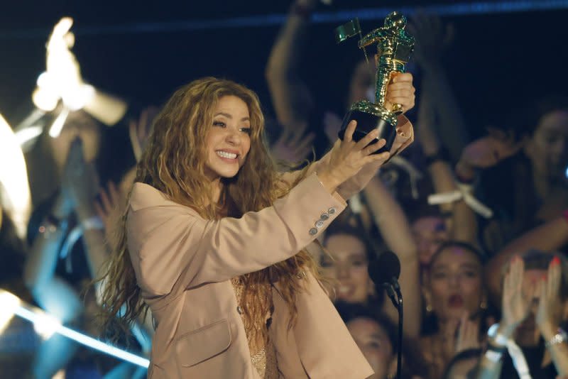 Shakira attends the MTV Video Music Awards in September. File Photo by John Angelillo/UPI