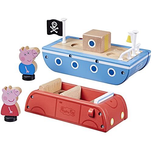 31) Peppa Pig Wooden Car and Wooden Boat