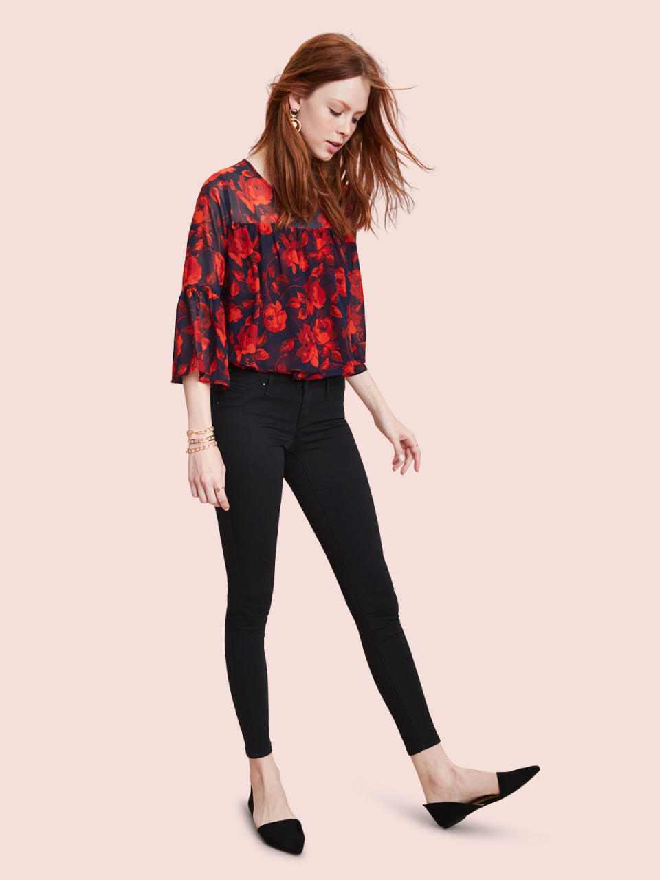 Floral peasant blouse, starting at $24.99