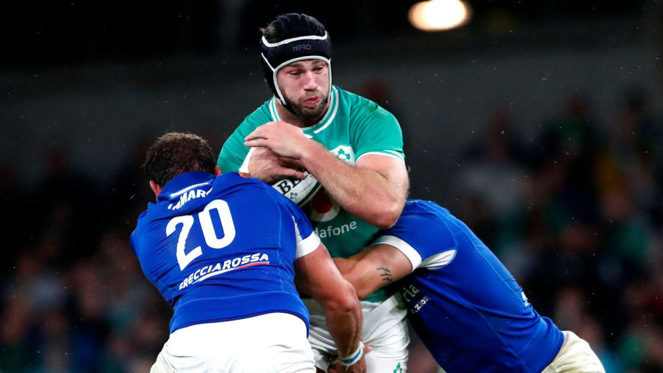 Caelan Doris for Ireland against Italy. Credit: Alamy