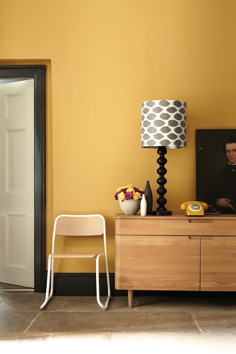 yellow hallway by Little Greene