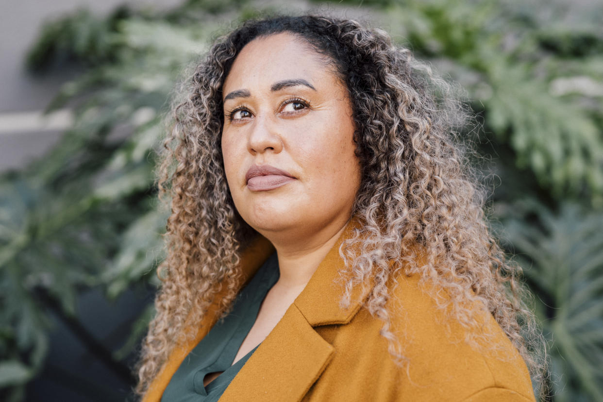 Veronica Gonzalez, una alumna de doctorado de la Universidad de California, campus Irvine, que demandó al Programa Fulbright por discriminación contra los inmigrantes, en Los Ángeles, el 1.° de febrero de 2023. (Bethany Mollenkof/The New York Times).