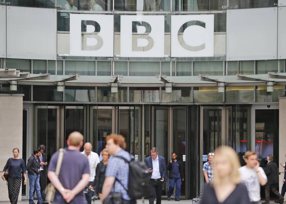 An entrance to the headquarters of the publicly funded BBC in London. Source: AAP