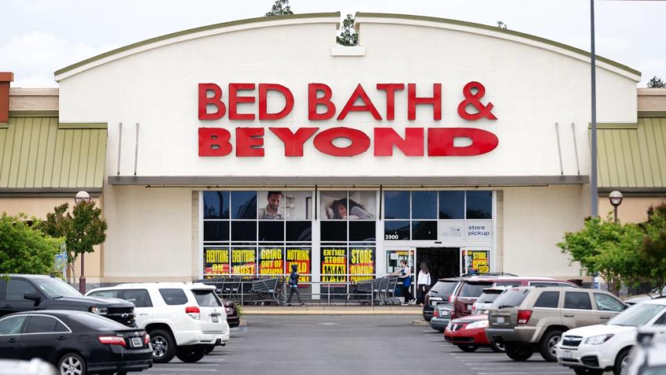 Bed Bath & Beyond has declared bankruptcy and is closing all of its stores including its Modesto, Calif., location pictured Thursday, May 4, 2023.