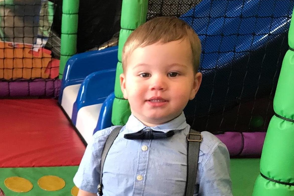 Two-year-old Ethan was left in a critical condition following the crash: Handout