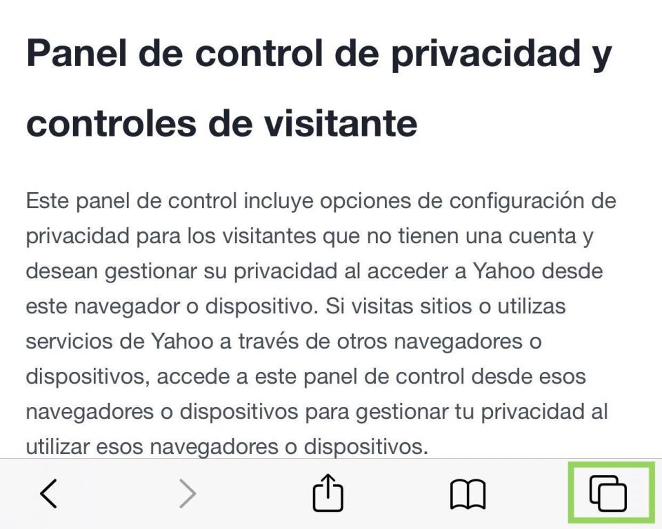 Panel del control