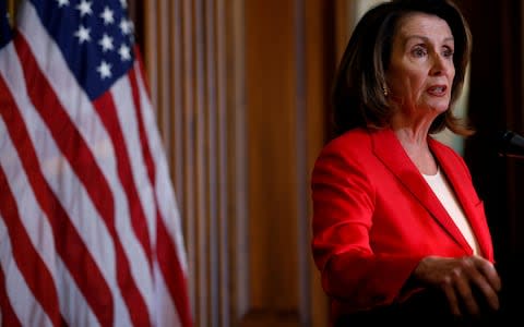 House Minority Leader Nancy Pelosi speaks with reporters during a news conference on Capitol Hill in Washington - Credit: &nbsp;Aaron Bernstein