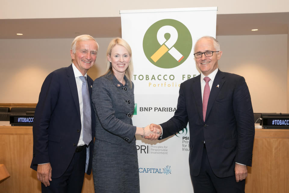 Dr Bronwyn King meets with Malcolm Turnbull at the United Nations. Image: Supplied