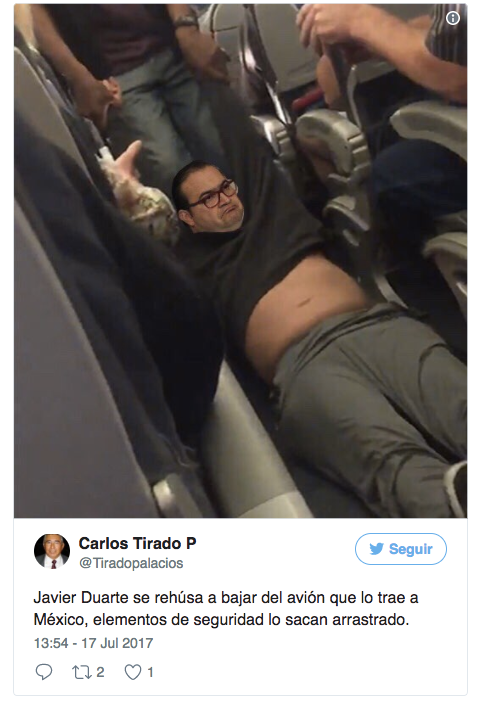 Memes por el traslado de Javier Duarte a México