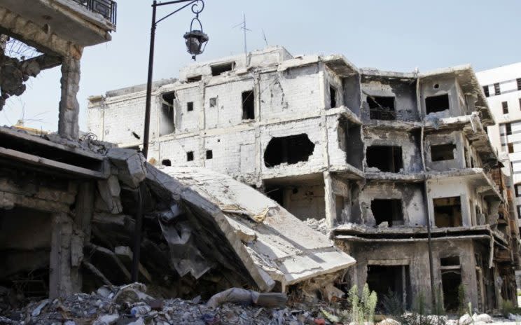 The nearby city of Homs has been devastated by the fighting (Rex) 