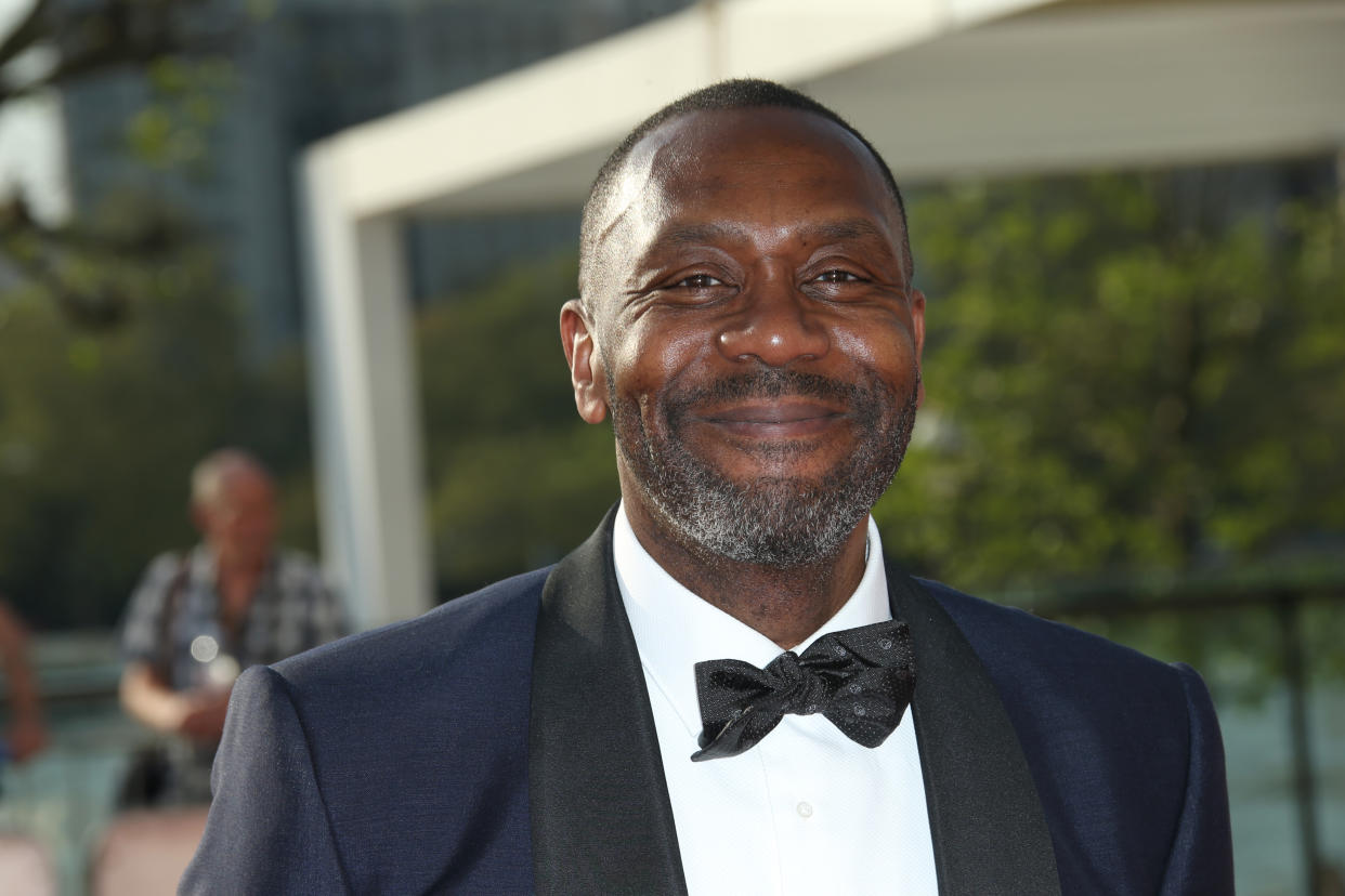 Lenny Henry poses for photographers upon arrival at the British Academy Television Awards' in London, Sunday, May 8, 2016. (Photo by Joel Ryan/Invision/AP)