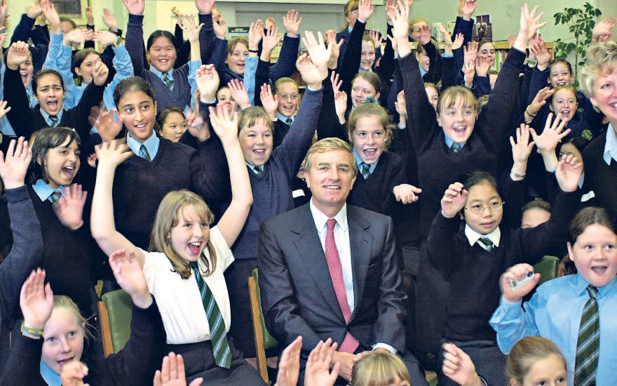 Lampl at Belvedere School in Liverpool where he set up an ‘open access’ scheme