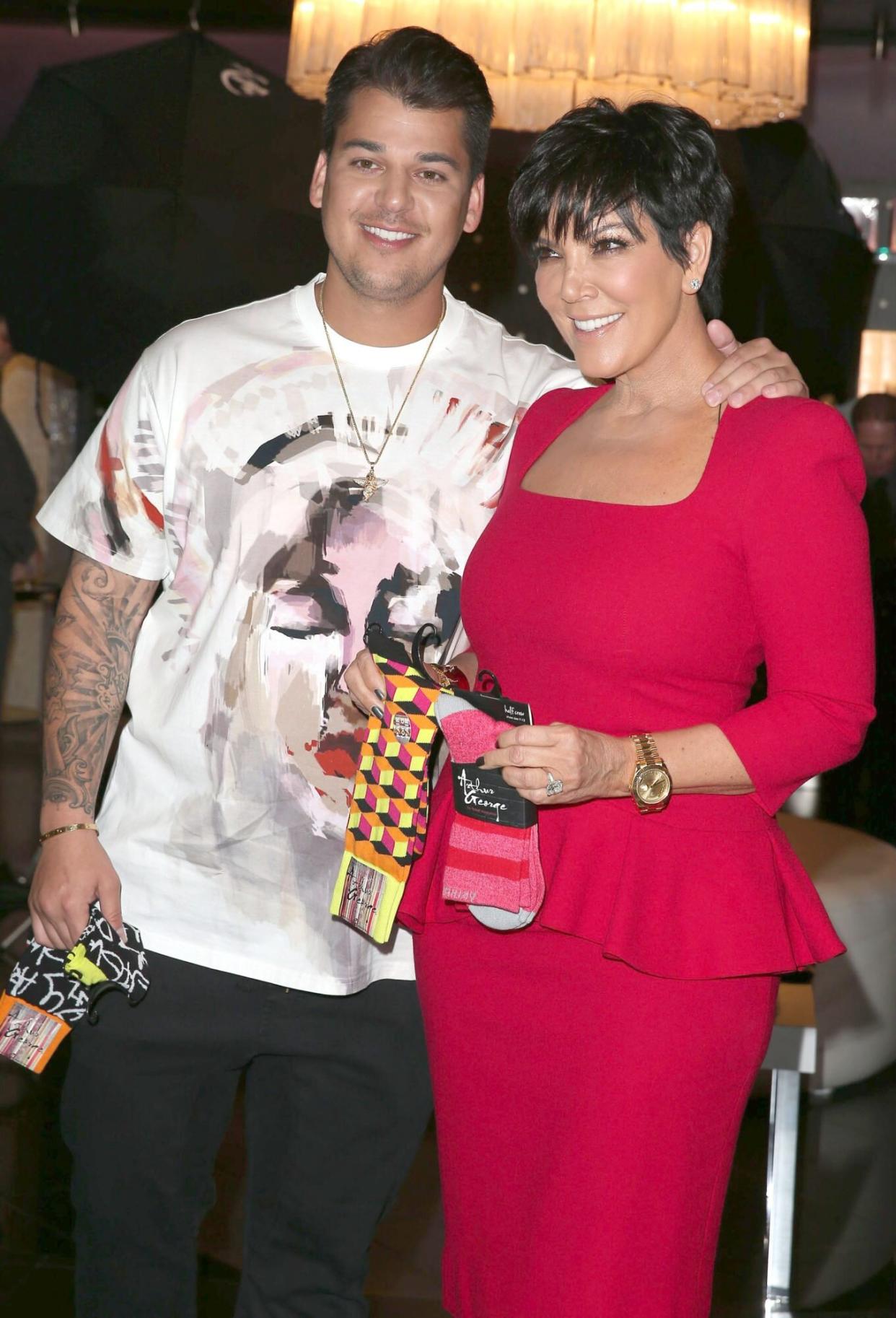 Mandatory Credit: Photo by Mjt/Admedia/Sipa/Shutterstock (2210126a) Rob Kardashian, Kris Jenner Rob Kardashian makes his first solo appearance at Kardashian Khaos, Las Vegas, America - 16 Mar 2013